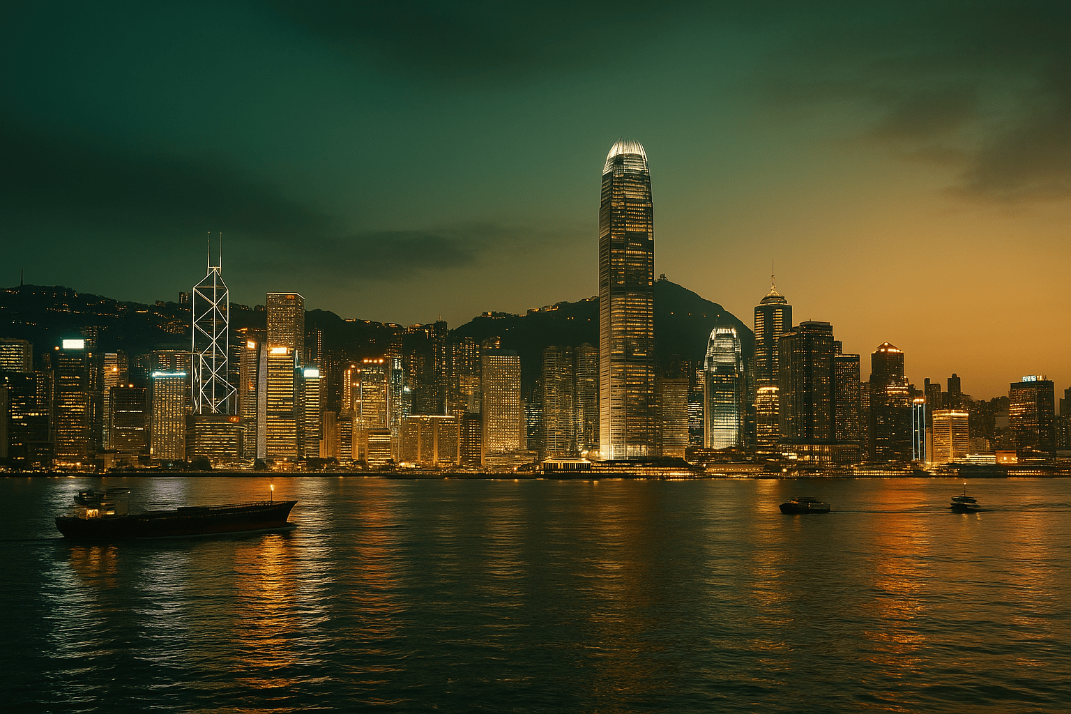 Hong Kong skyline at dusk